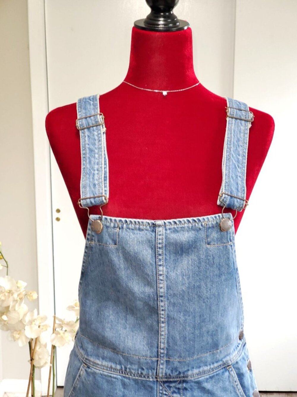 Free People Womens Torn Up Jumper Fray Hem Denim Overall Size 0 1314 - Picture 3 of 16